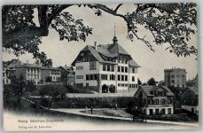9113 Degersheim 1905 Foto AK ev. Schulhaus