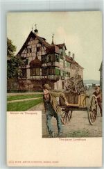 1900 - Bauern mit einer Karre und Holztransport Thurgauer Landhaus Editeur Comptoir de Phototypie