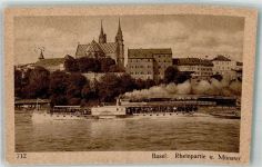 4000 Basel Bâle 1920 - Raddampfer Rheinpartie Münster
