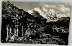3823 Wengen 1933 Foto AK Alphütte Jungfrau