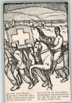 Murten Morat Grenz- Besetzung 1914 Feldpost Geb.Inf.Kp. III/35 Militär Schweiz 1915 Lithographie / Künstlerkarte