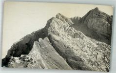 Säntis Foto AK Hüttenstempel Dähler-Neef