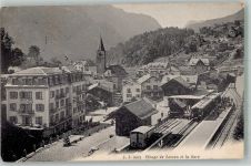 1922 Salvan 1909 Foto AK Bahnhof Eisenbahn Kirche