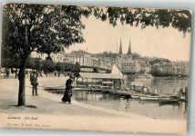 6000 Luzern Lucerne Foto AK Am Quai Boots- Hafen
