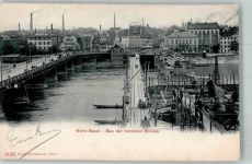 4000 Basel Bâle 1904 Foto AK Rhein Baustelle mittlere Brücke