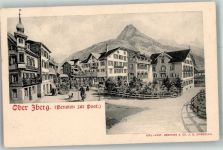 Oberiberg Postkutsche Pension zur Post Postkutsche Schweiz 1909 Foto AK