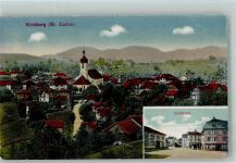 9533 Kirchberg SG 1921 Foto AK Kirche Dorfplatz