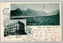 3703 Aeschi b. Spiez 1902 Foto AK Hotel Bären