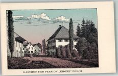8127 Forch Radierung Gasthaus Pension Krone