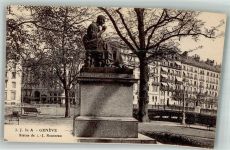 1200 Genève Genf Foto AK Denkmal Rousseau