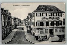 8590 Romanshorn Foto AK Geschäft Hotel Pension Bodan Bahnhof- Straße