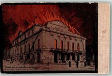 4000 Basel Bâle 1904 Gebrauchsspuren Feuerwehr Brand des Stadttheaters