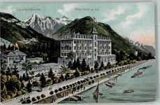 6600 Muralto 1914 Foto AK Hotel Reber au Lac Bahnpost Zug 2529