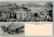 6900 Lugano 1914 Foto AK Hotel Adler Stadthif