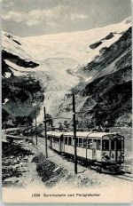 7710 Alp Grüm 1913 Foto AK Bergbahn Berninabahn Palügletscher