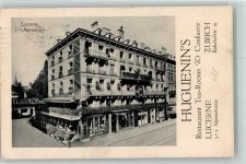 6000 Luzern Lucerne 1913 Gebrauchsspuren Gasthaus Huguenin