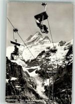 Grindelwald 1934 Foto AK Seilbahn First-Bahn Schreckhörner