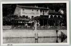 6815 Melide 1932 Foto AK Gasthaus Pension Schifflände