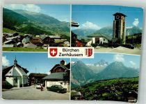 3935 Bürchen 1978 Foto AK Kirche Auto Zenhäusern