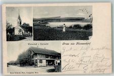 3302 Moosseedorf 1906 Foto AK Kirche Gasthaus zur Eintracht