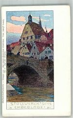 Gruppe 24 sign. Adolf Luntz Nr. 1 Auf der Brücke Stollwerck Schokolade 1899