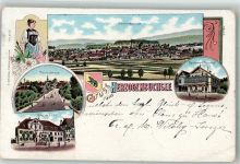 3360 Herzogenbuchsee 1899 Lithographie Tracht Gasthaus Bahnhof Hotel du Soleil