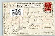 sign. Lory Gabriel jr. Blick von Interlaken Pro Juventute Schweiz 1921 Gebrauchsspuren
