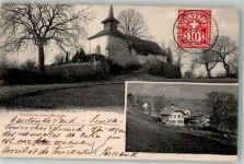 1358 Valeyres-sous-Rances 1903 Foto AK Kirche Marke bildseitig