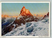 Matterhorn VS Künstlerkarte sign. Reschreiter Matterhorn Alpenglühen