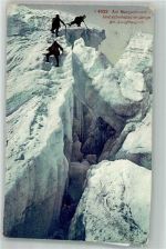 3801 Jungfraujoch 1912 Foto AK Bergschrund Gletscherspaziergang Jungfraujoch