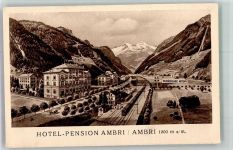 6775 Ambrì 2930 Gebrauchsspuren Hotel Pension Ambri Bahnhof Bergbahn Ritom