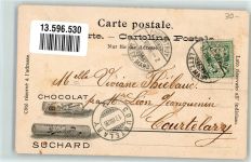 3822 Lauterbrunnen Lithographie Tracht Gasthaus Wanderer Eiger Mönch Jungfrau Werbung Suchard