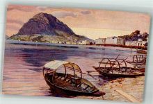 6900 Lugano Foto AK Quai e Monte s. Salvatore