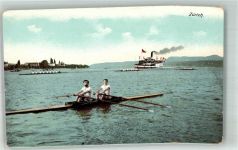 8000 Zürich Foto AK Ruderer Dampfer
