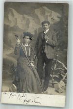 3800 Interlaken 1905 Privatfoto AK Bahnpost Zug 1465 Nr. 3 Ort lt. Stempel Dr. Pfaff und Frau