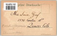 2500 Biel/Bienne 1900 Winterlithographie mit Glimmerauflage