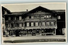 3800 Interlaken Foto AK Cafe Geschäft Altes Bernerhaus Marktgasse