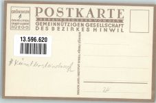 8627 Grüningen Gebrauchsspuren sign. Rüegg, E.A. Künstlersteindruck