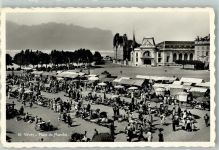 1800 Vevey Gebrauchsspuren Marktszene