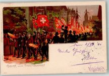 6000 Luzern Lucerne 1901 Lithographie Schützenfest Ort lt. Stempel