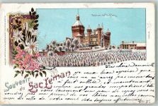 1134 Vufflens-le-Château 1903 Gebrauchsspuren Winterlithographie Schloss Vufflens