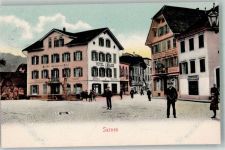 6060 Sarnen 1905 Foto AK Hotel Adler Gasthaus Schüssel