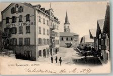 1872 Troistorrents Chemex 1914 Foto AK Hotel Pension La Place Kirche