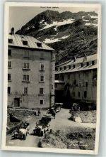 Hospiz Großer Sankt Bernhard Pass Foto AK Auto Hospiz