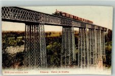 1700 Fribourg Freiburg Foto AK Eisenbahn Viadukt de Granfrey