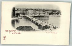1200 Genève Genf Foto AK Pont du Montblanc