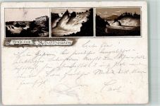 8200 Schaffhausen Sciaffusa 1892 Lithographie Vorläufer Rheinfall Hotel Schloss