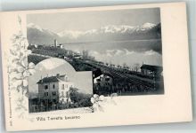 6600 Locarno Foto AK Pension Villa Torretta Bahnhof