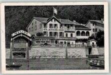 6815 Melide 1935 Foto AK Hotel Schifflände Pension