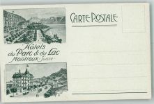 1820 Montreux Foto AK Hotel du Parc und du Lac